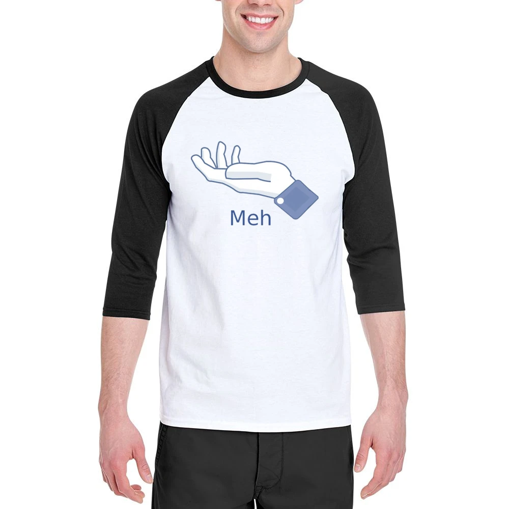 Meh sign hand finger Men 3/4 Sleeve T-Shirt