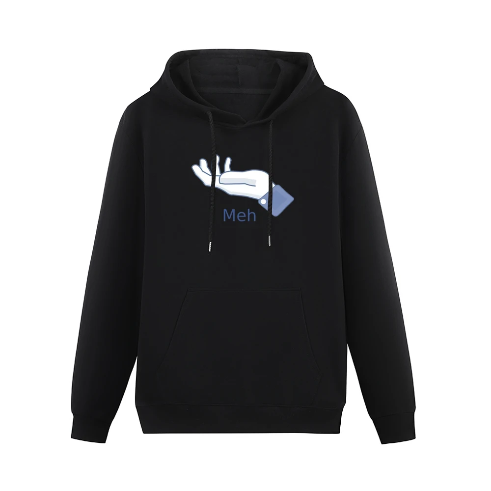 Meh sign hand finger Men Hoodie With Pocket