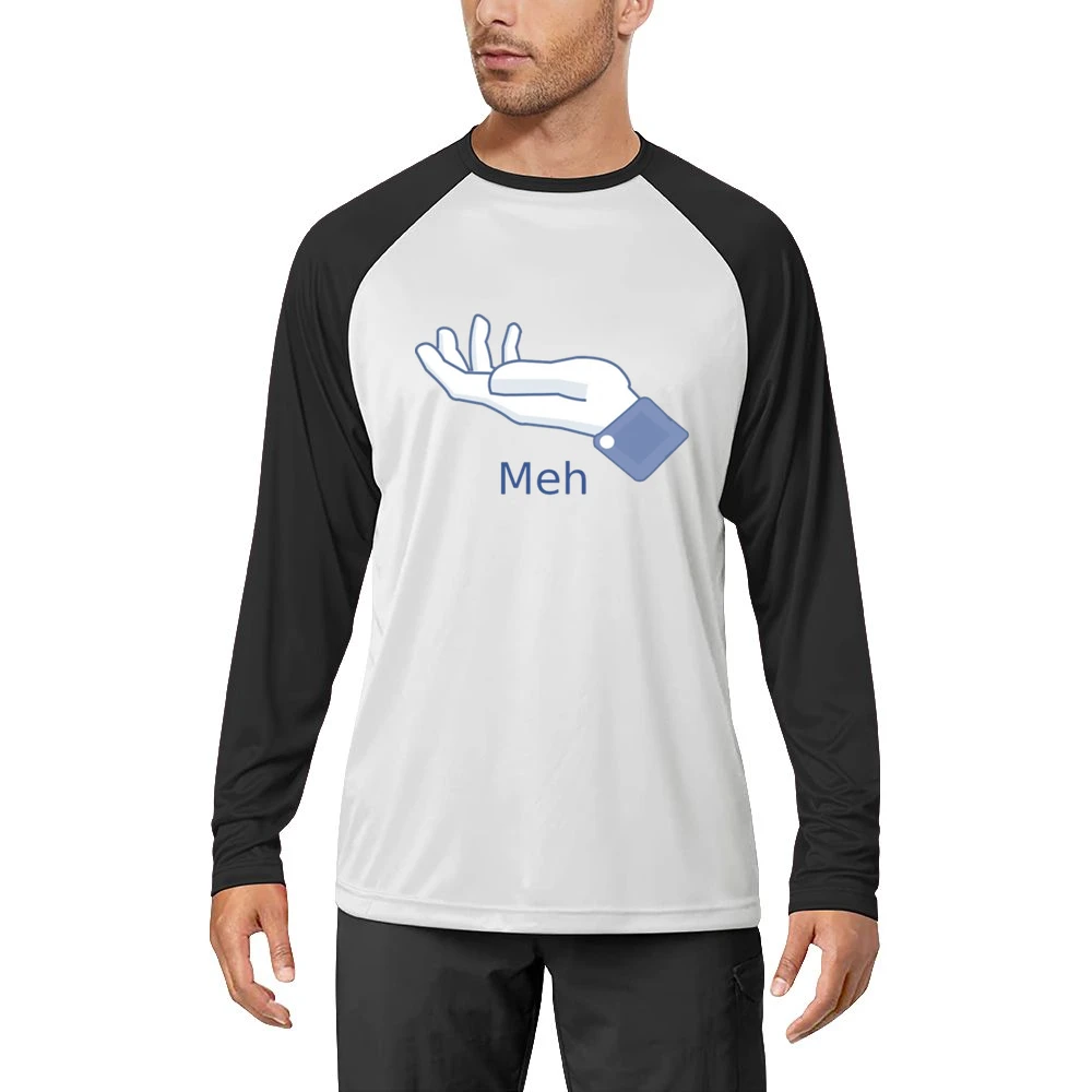 Meh sign hand finger Men Long Sleeve T-Shirt