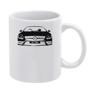 Mercedes Benz SL 350 Spyder Convertible Graphic Car Enthusiast White Mug