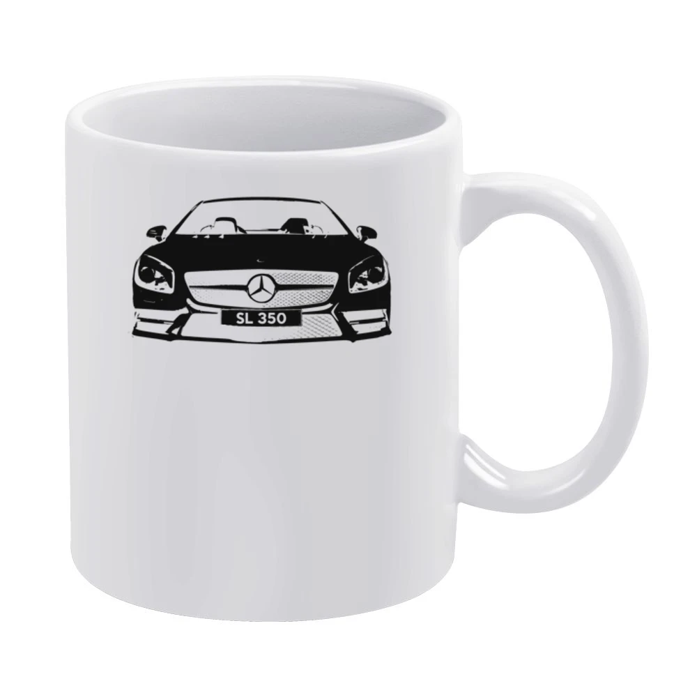 Mercedes Benz SL 350 Spyder Convertible Graphic Car Enthusiast White Mug