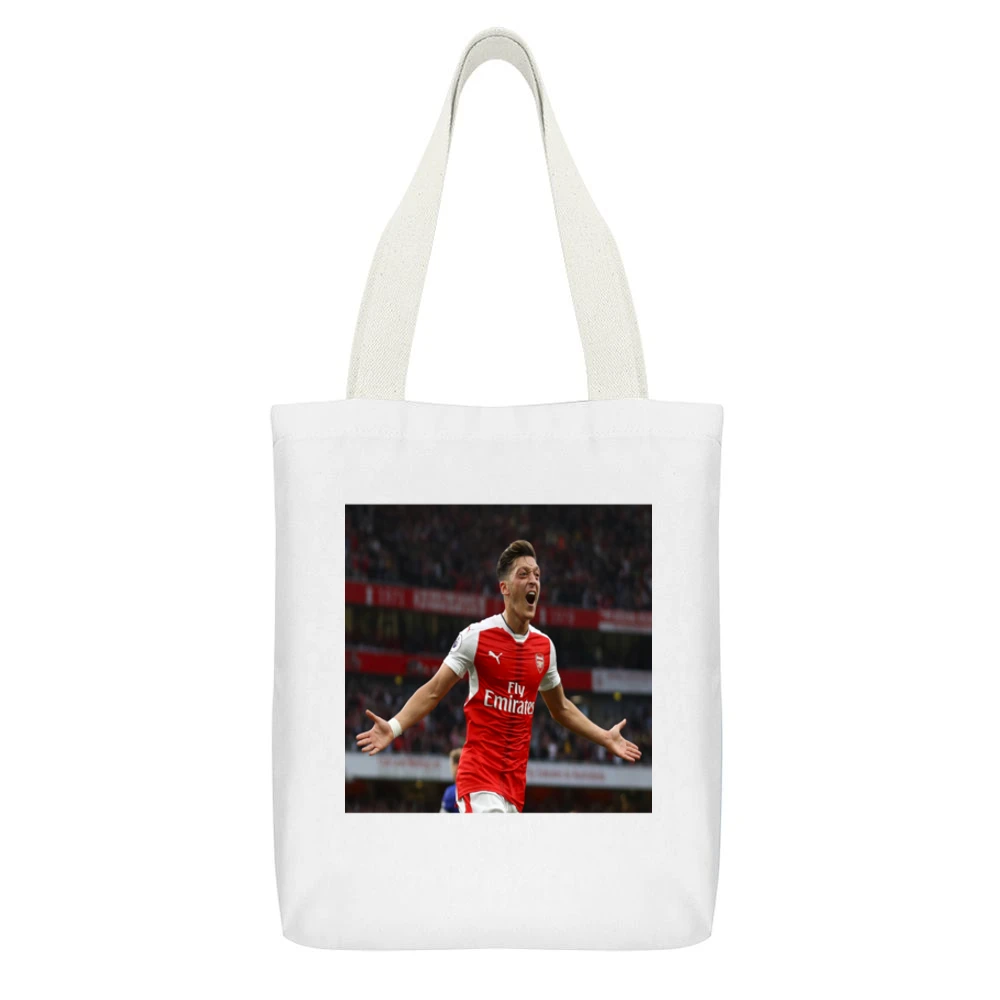 Mesut Ozul Arsenal Tshirt (all colors and styles available) White Canvas Tote Shopping Bag With Interior Pocket