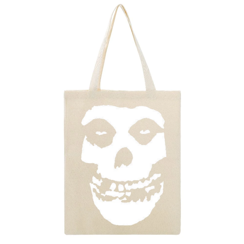 Metal Band horror misfit Beige Canvas Tote Shopping Bag