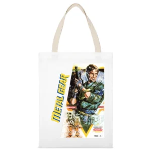 Metal Gear Nes Nintendo Old School Retro Video Game Fan Distressed T S White Canvas Tote Shopping Bag