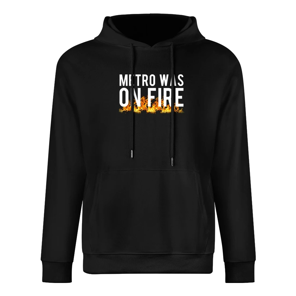 Metro Was On Fire Fun Washington DC News Graphic Tee Shirt European Size Men Hoodie