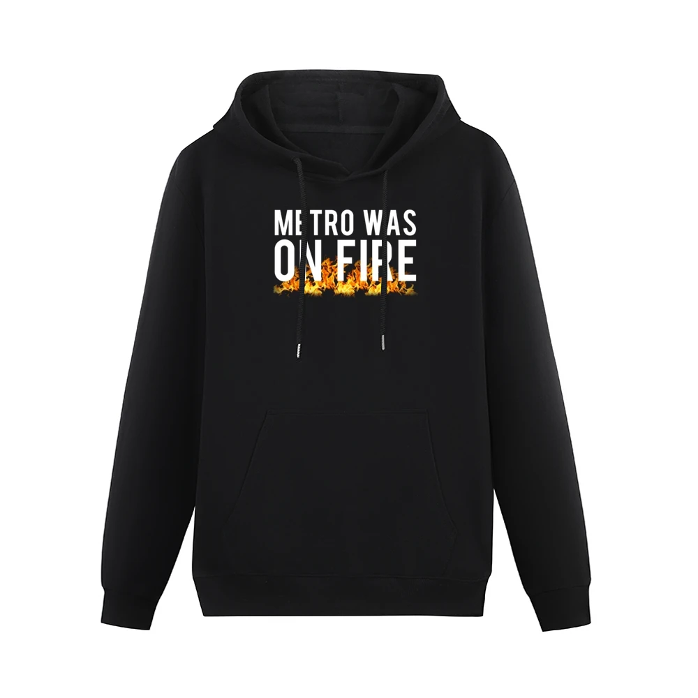 Metro Was On Fire Fun Washington DC News Graphic Tee Shirt Men Hoodie With Pocket