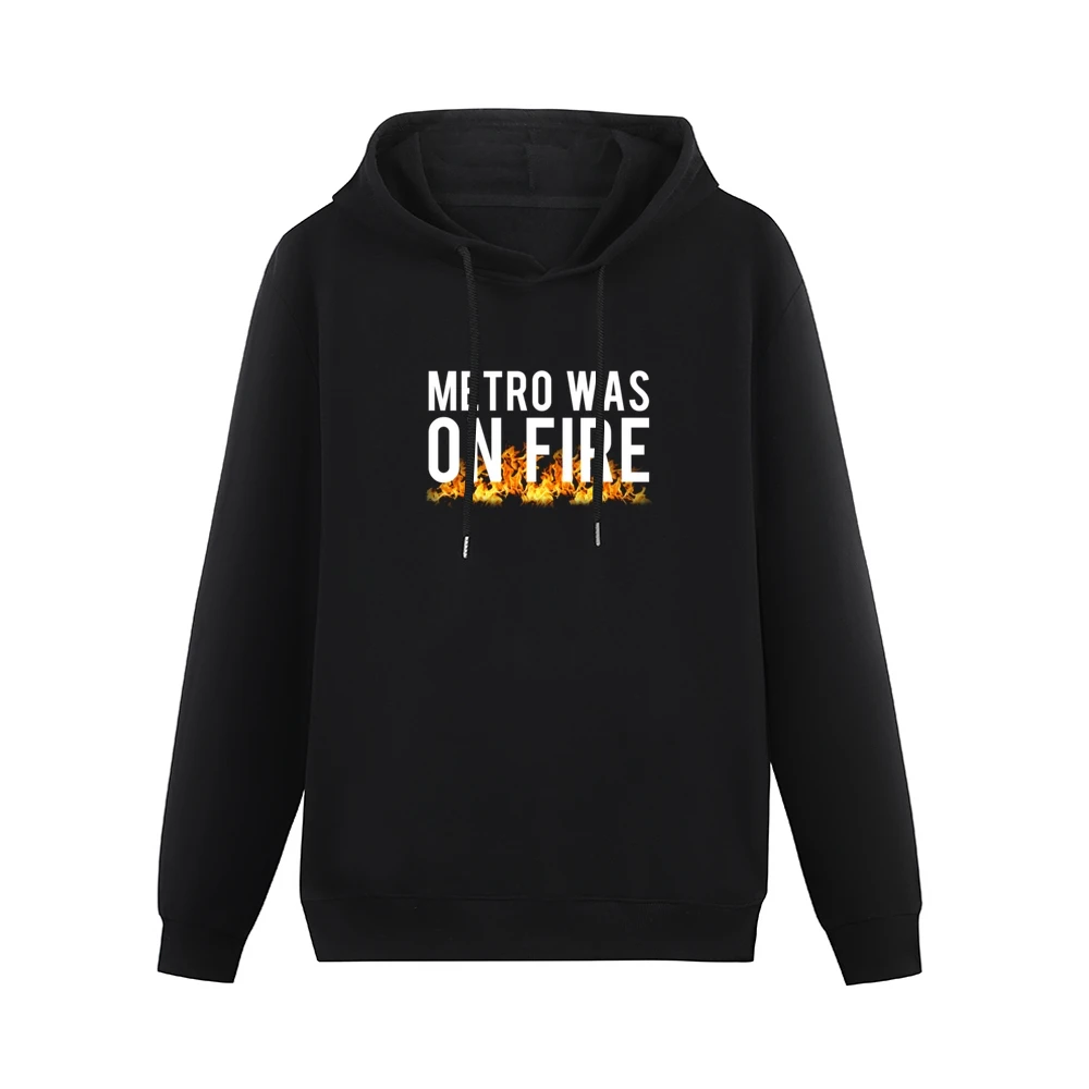 Metro Was On Fire Fun Washington DC News Graphic Tee Shirt Men Hoodie Without Pocket