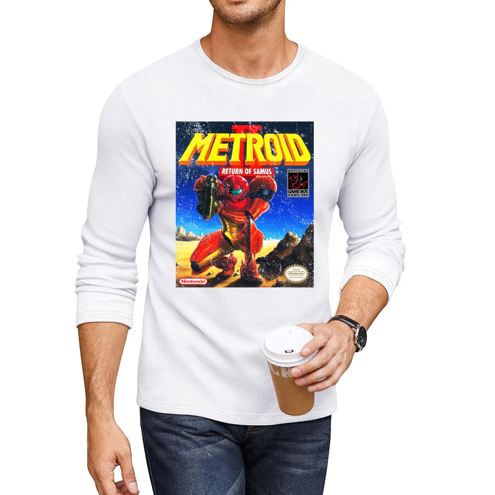 Metroid 2 Return Of Samus Game Boy Nintendo Old School Retro Video Gam Men CrewNeck Long Sleeve T-Shirt