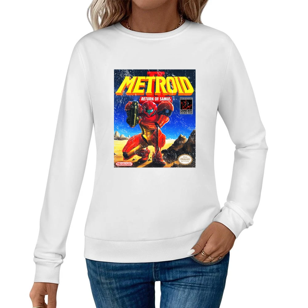 Metroid 2 Return Of Samus Game Boy Nintendo Old School Retro Video Gam Women Pullover Sweatshirt