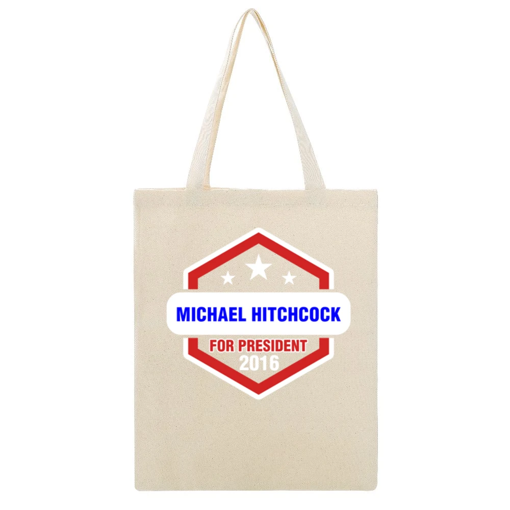 Michael Hitchcock For President 2016 Brooklyn Nine-Nine TV Show T Shir Beige Canvas Tote Shopping Bag