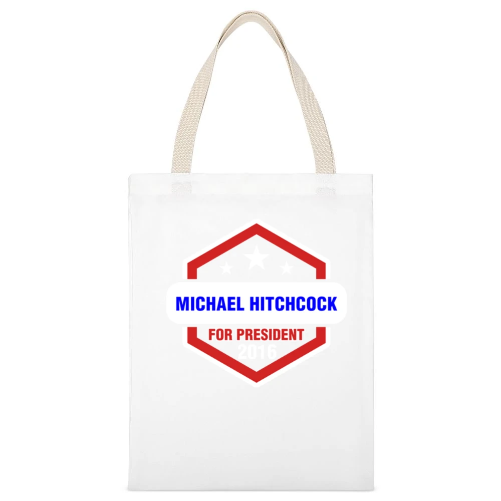Michael Hitchcock For President 2016 Brooklyn Nine-Nine TV Show T Shir White Canvas Tote Shopping Bag