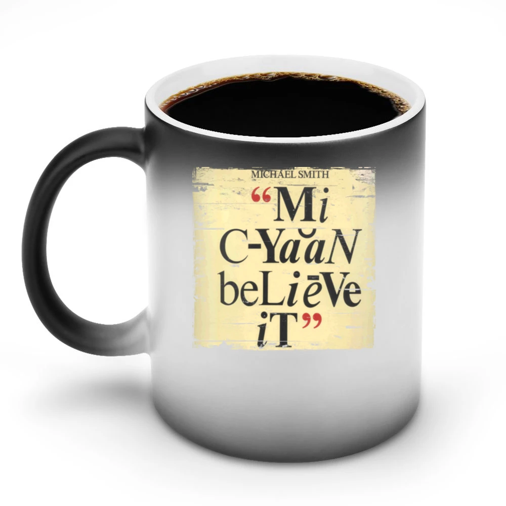 Michael Smith Mi Cyan Believe It Album Cover Distressed Image Discoloration Mug