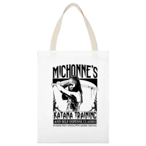 Michonne's Training Tshirt White Canvas Tote Shopping Bag