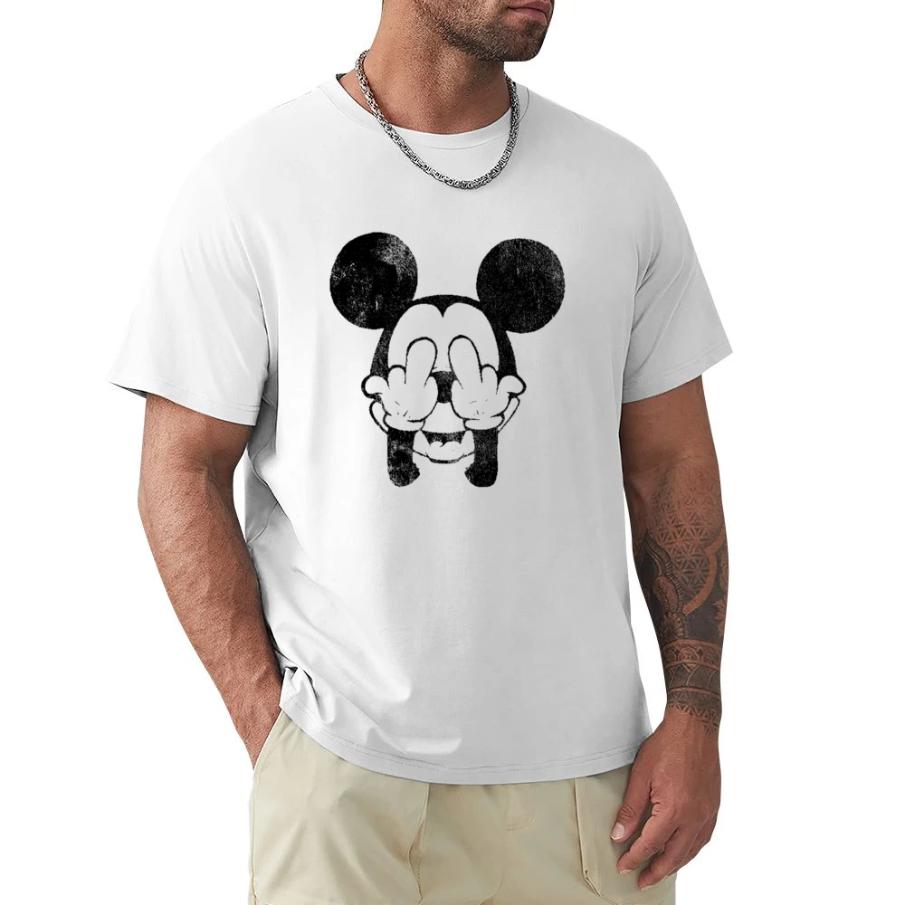 Mickey Mouse Middle Fingers Fun Graphic Tee Shirt Premium Men T-shirt