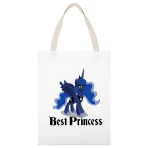 Midnight Moon Tshirt White Canvas Tote Shopping Bag