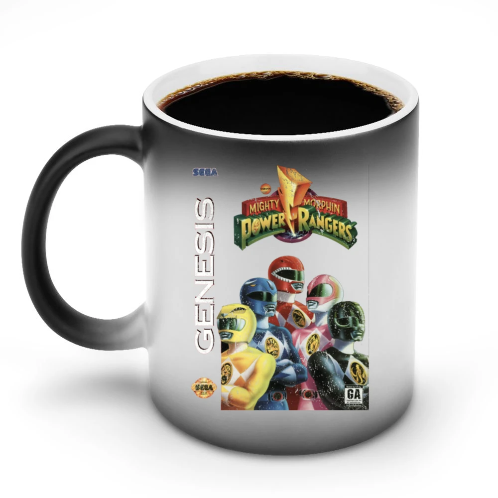 Mighty Morphin Power Rangers Sega Genesis Old School Retro Video Game Discoloration Mug