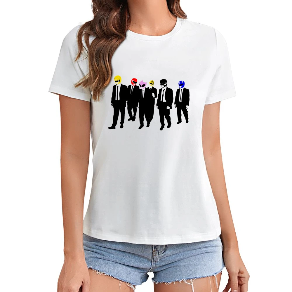 Mighty Morphin reservoir dog power ranger parody funny Asian Size Women Ladies T-shirt