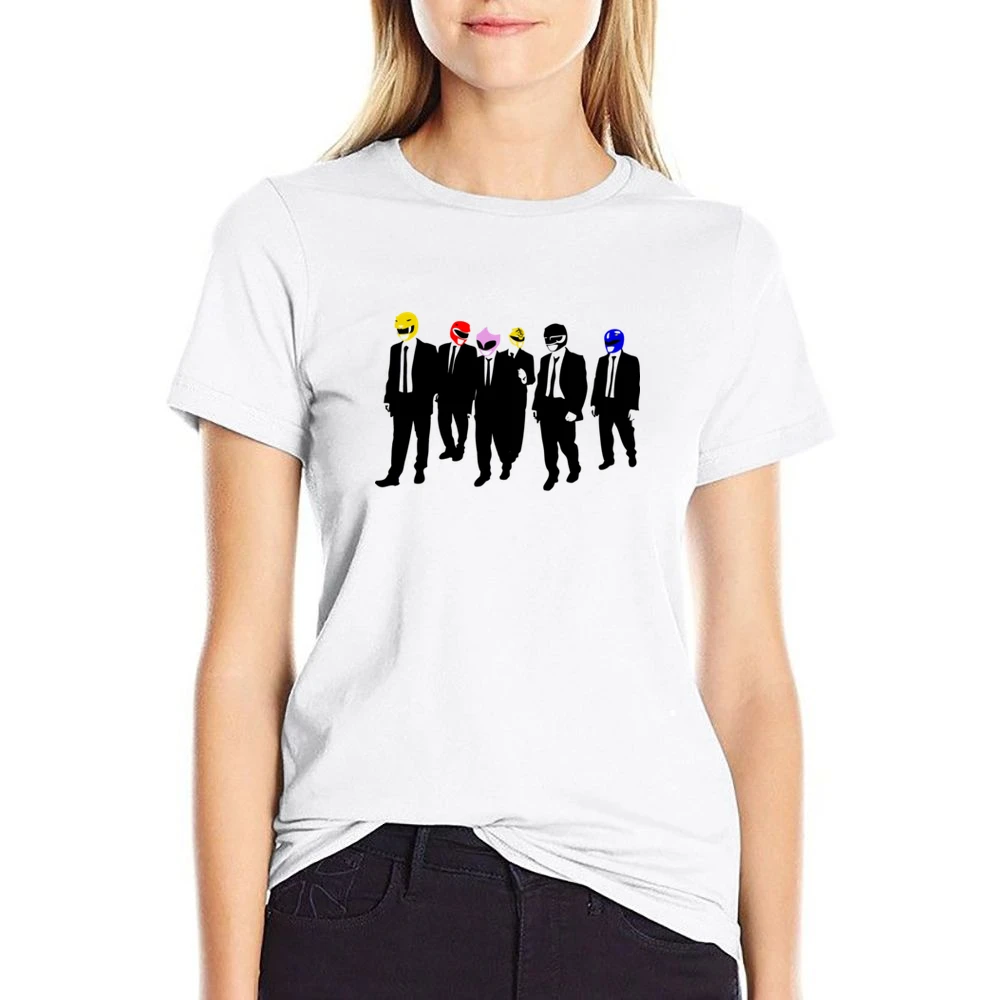 Mighty Morphin reservoir dog power ranger parody funny US Size Women Ladies T-shirt