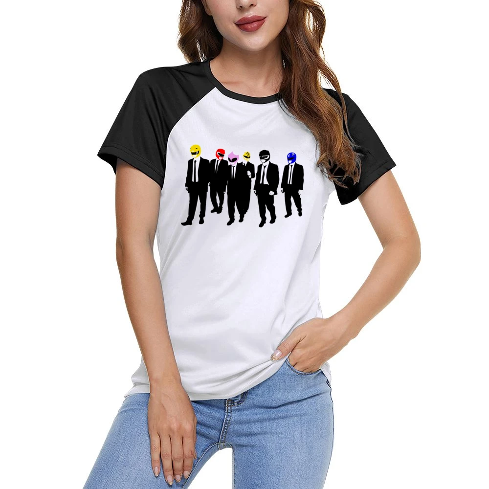 Mighty Morphin reservoir dog power ranger parody funny Women Ladies Short Sleeve T-Shirt