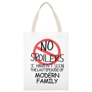 Modern Family No Spoilers Last Episode Tv Funny White Canvas Tote Shopping Bag