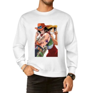 Monkey D Luffy and portgas D Ace one pice anime manga European Size Pullover Sweater