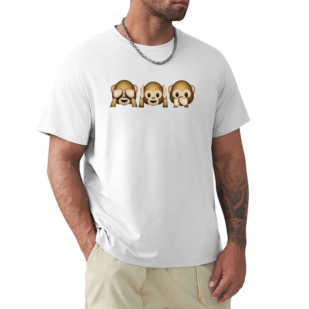 Monkey Shy Emojis See No Evil Hear No Evil Speak No Evil Fun Graphic T Premium Men T-shirt