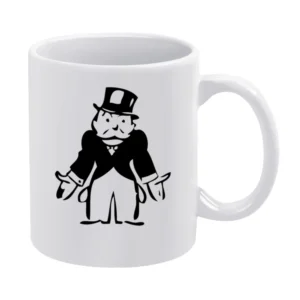 Monopoly Man Empty Pockets Classic Fun Graphic Game Tee Shirt White Mug