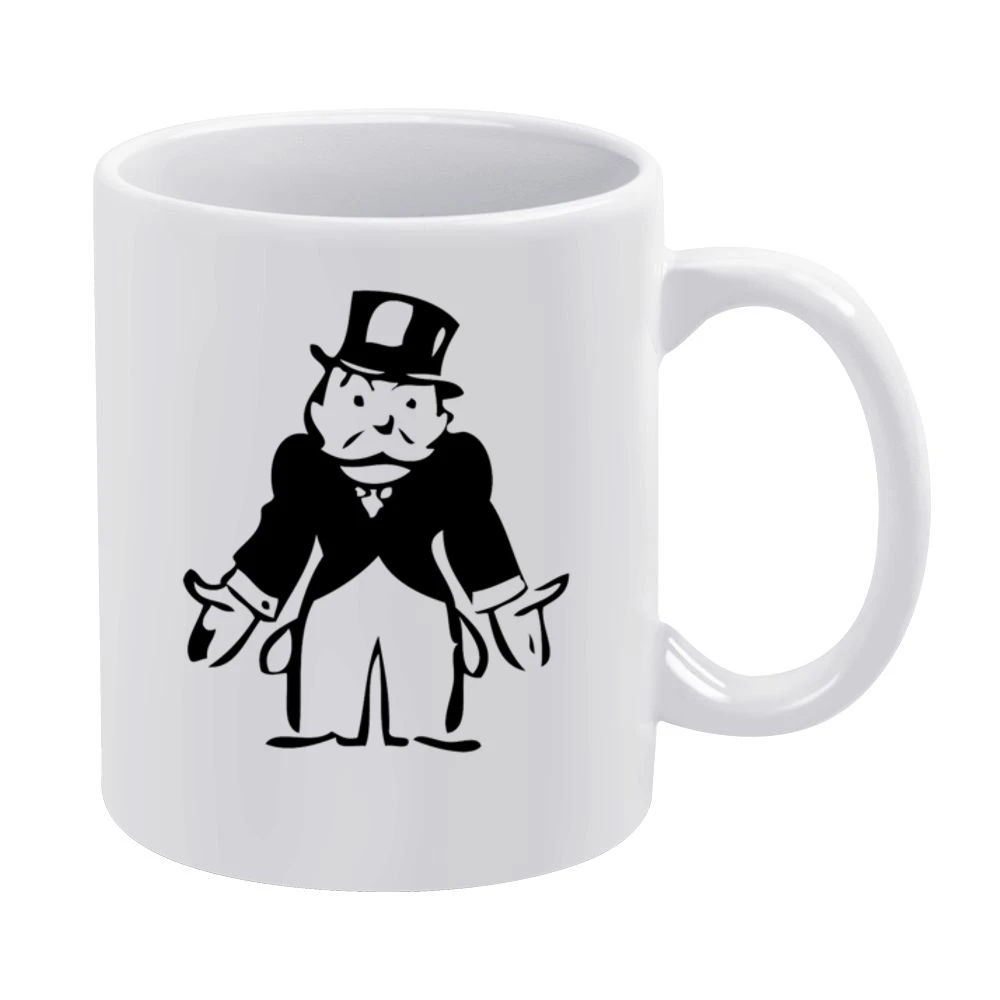 Monopoly Man Empty Pockets Classic Fun Graphic Game Tee Shirt White Mug
