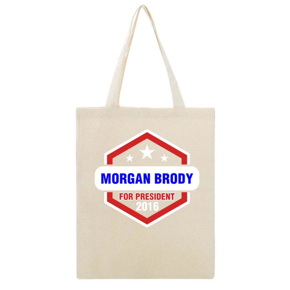 Morgan Brody For President 2016 CSI TV Show Beige Canvas Tote Shopping Bag