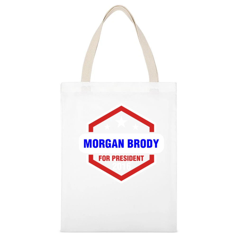 Morgan Brody For President 2016 CSI TV Show White Canvas Tote Shopping Bag