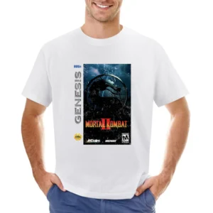 Mortal Kombat 2 Sega Genesis Old School Retro Video Game Fan Distresse Asian Size Men T-Shirt