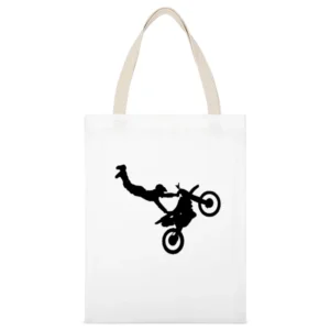 Moto Air Tshirt White Canvas Tote Shopping Bag