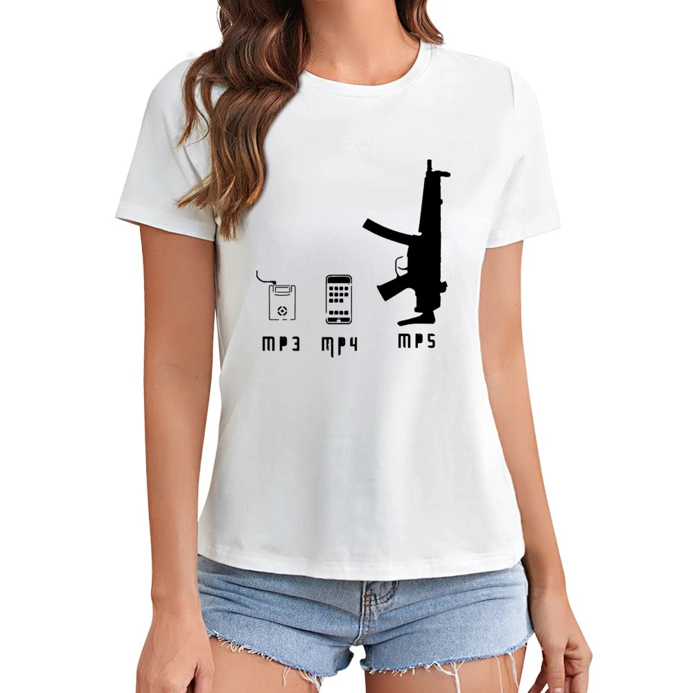 Mp3 Mp4 Mp5 Types Funny Asian Size Women Ladies T-shirt