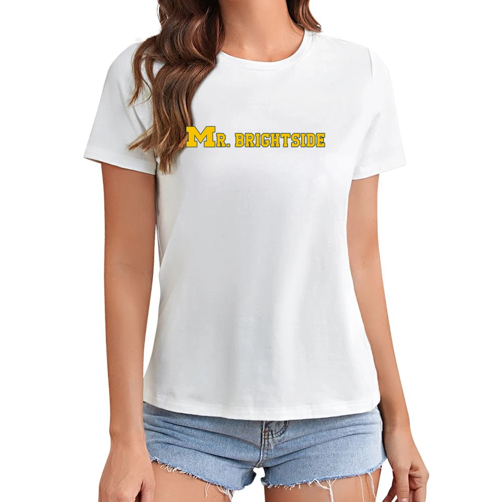 Mr Brightside Michigan Football Fan Asian Size Women Ladies T-shirt