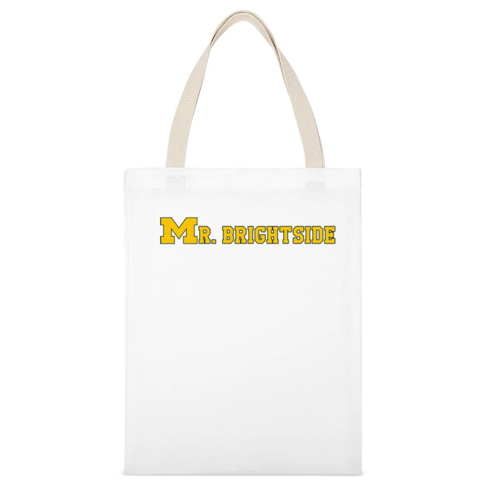 Mr Brightside Michigan Football Fan White Canvas Tote Shopping Bag