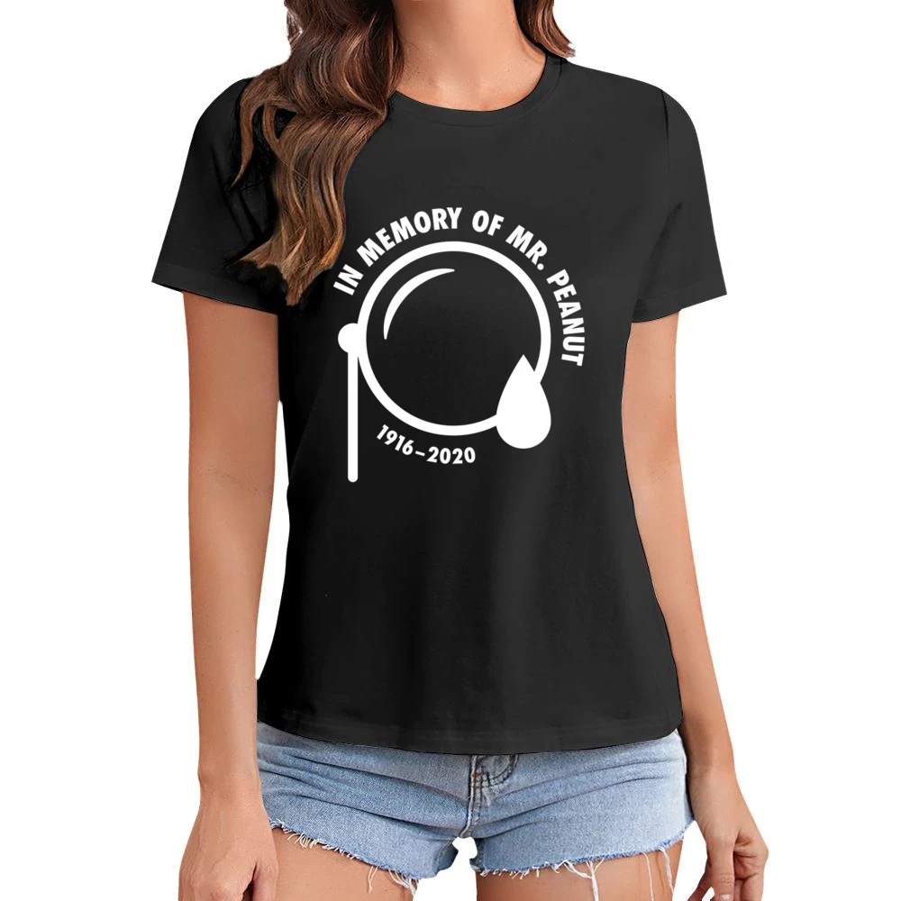 Mr Peanut In Memory Of Rip Planters Peanuts Asian Size Women Ladies T-shirt