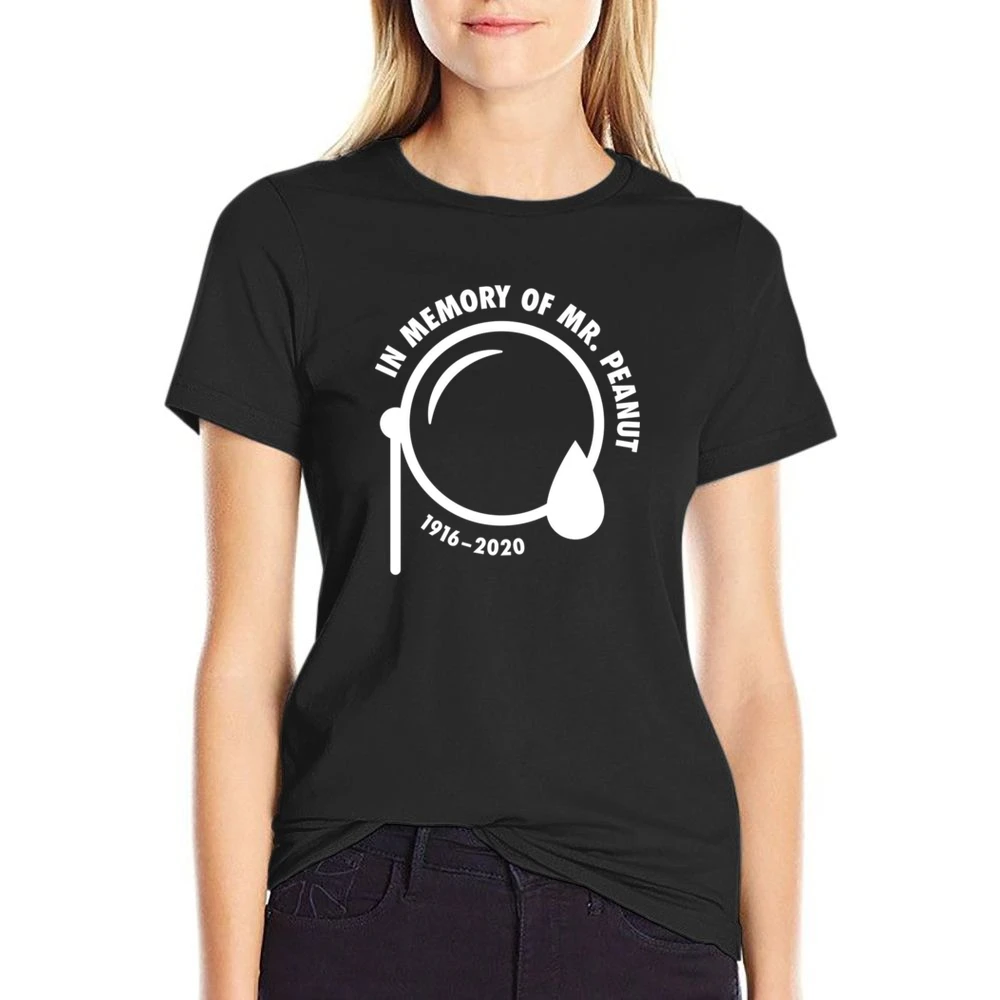 Mr Peanut In Memory Of Rip Planters Peanuts US Size Women Ladies T-shirt