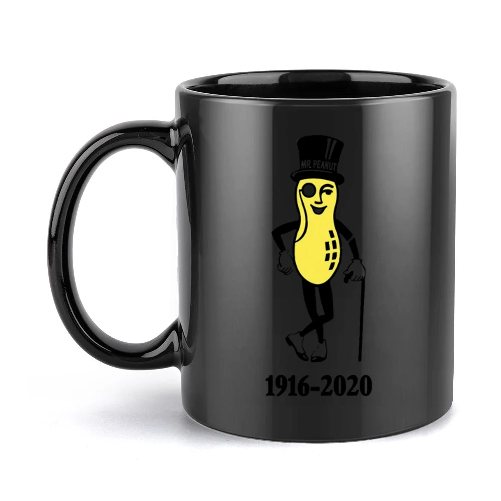 Mr Peanut Rip Planters Peanuts Pop Culture Food Black Mug