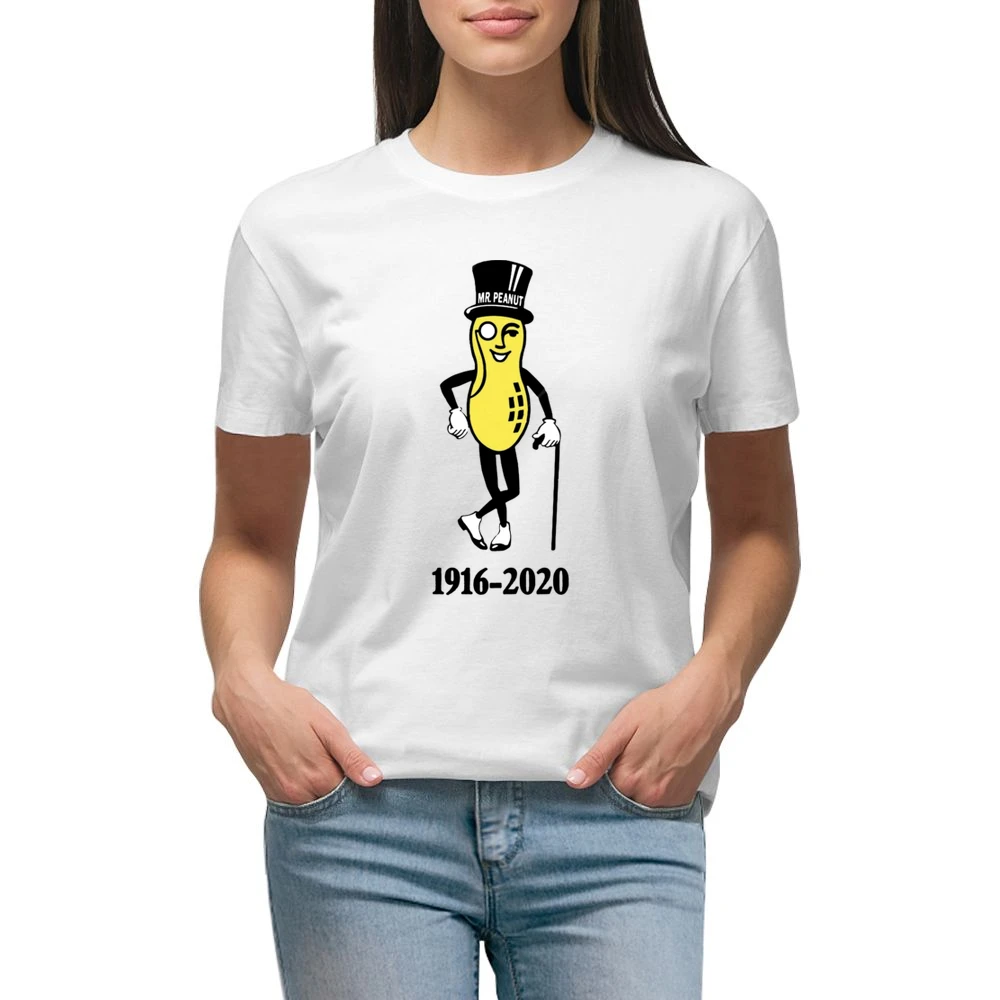 Mr Peanut Rip Planters Peanuts Pop Culture Food Black Premium Women Ladies T-shirt
