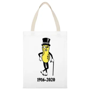 Mr Peanut Rip Planters Peanuts Pop Culture Food White Canvas Tote Shopping Bag