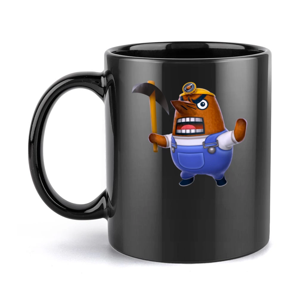 Mr Resetti From Animal Crossing Nintendo Character Video Game Black Mug