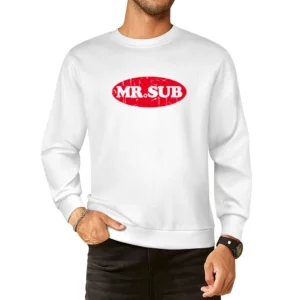 Mr Sub Fast Food Restaurant Distressed Look European Size Pullover Sweater