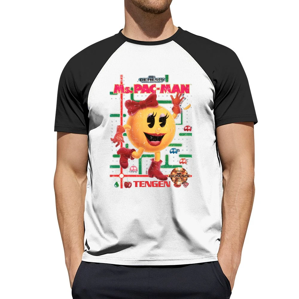 Ms Pacman Sega Genesis Old School Retro Video Game Fan Distressed Blac Men Short Sleeve T-Shirt