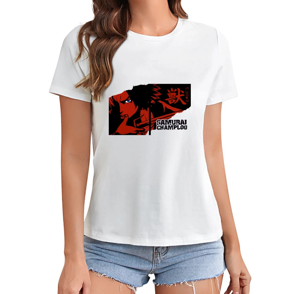 Mugen Mix Style swordship samurai champloo anime manga Asian Size Women Ladies T-shirt