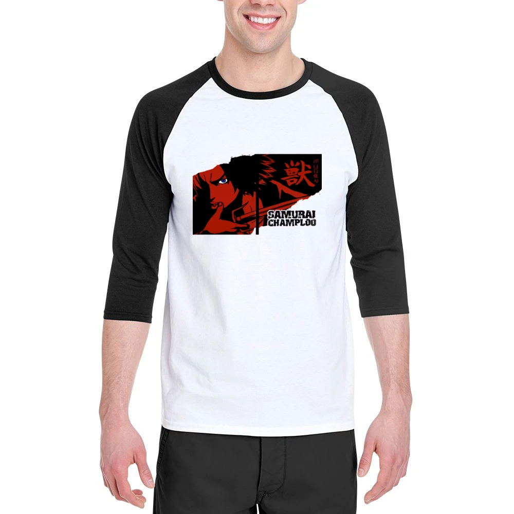 Mugen Mix Style swordship samurai champloo anime manga Men 3/4 Sleeve T-Shirt