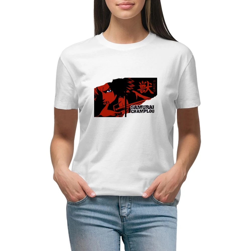 Mugen Mix Style swordship samurai champloo anime manga Premium Women Ladies T-shirt