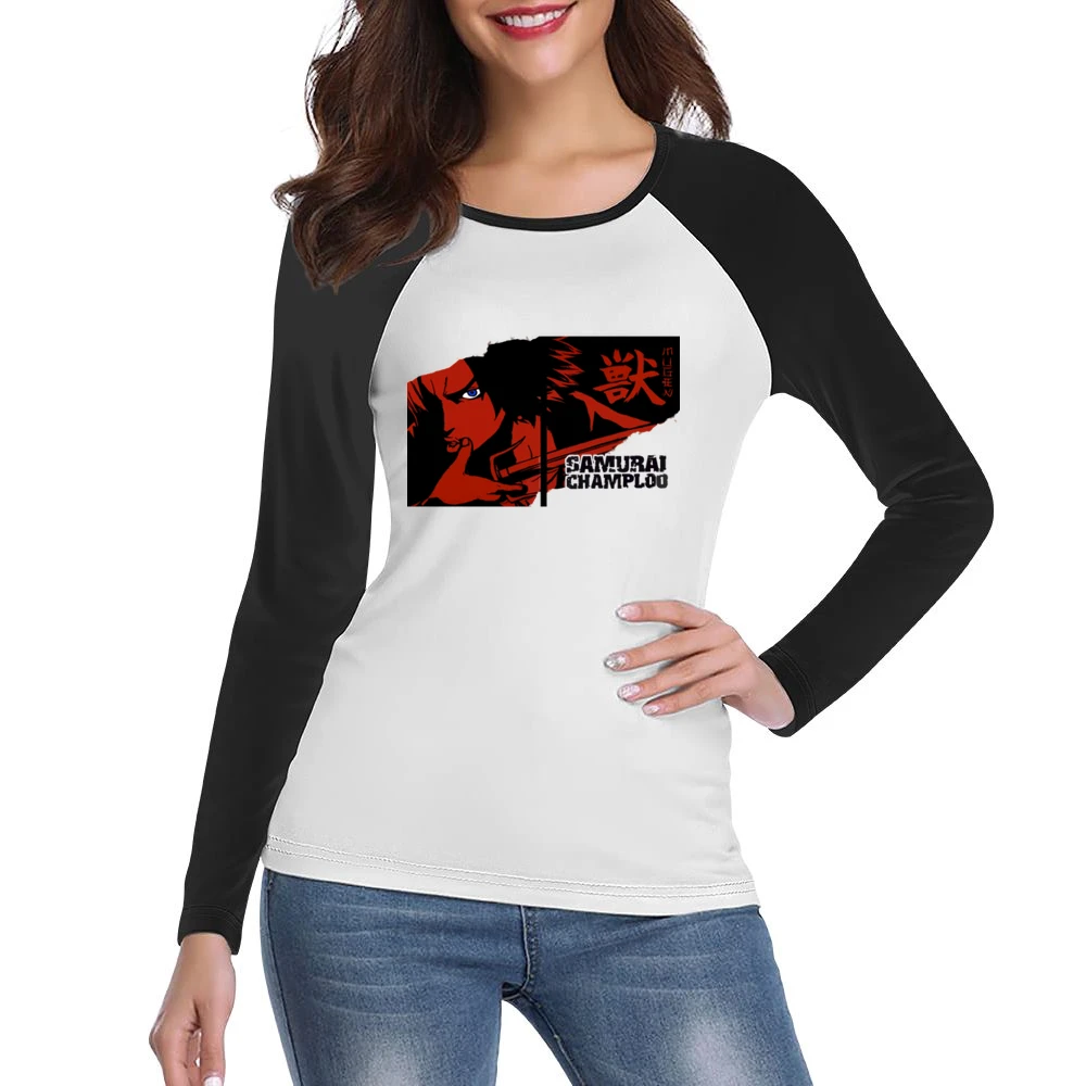 Mugen Mix Style swordship samurai champloo anime manga Women Ladies Long Sleeve T-Shirt