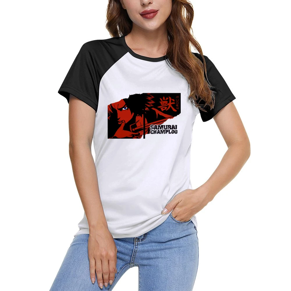 Mugen Mix Style swordship samurai champloo anime manga Women Ladies Short Sleeve T-Shirt