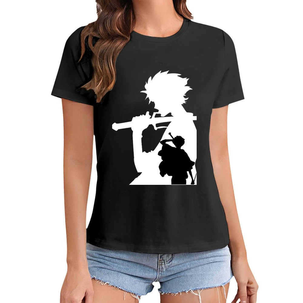Mugen Shadow black and white samurai champloo anime manga Asian Size Women Ladies T-shirt