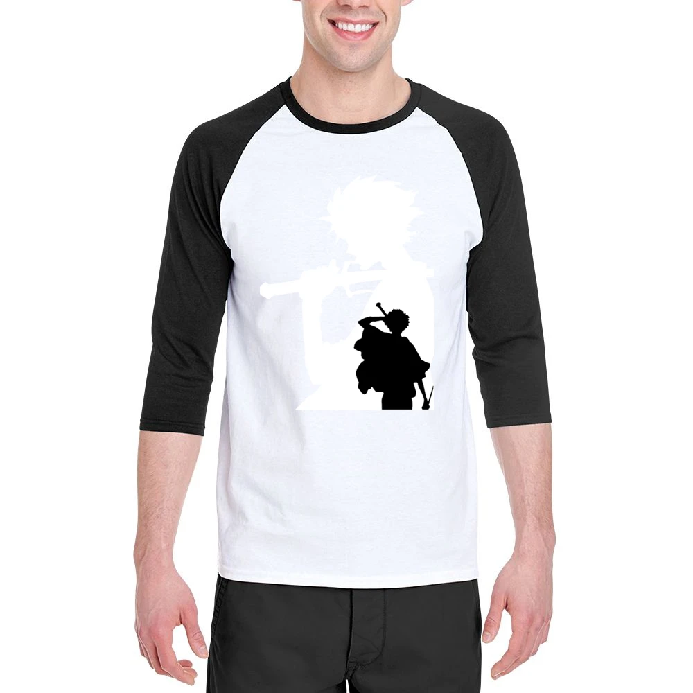 Mugen Shadow black and white samurai champloo anime manga Men 3/4 Sleeve T-Shirt